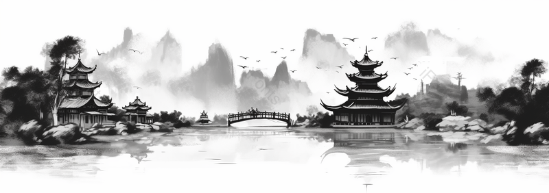 中国风水墨山水风景图背景,插画/手绘图,插画/手绘图库,插画/手绘图下载,插画/手绘